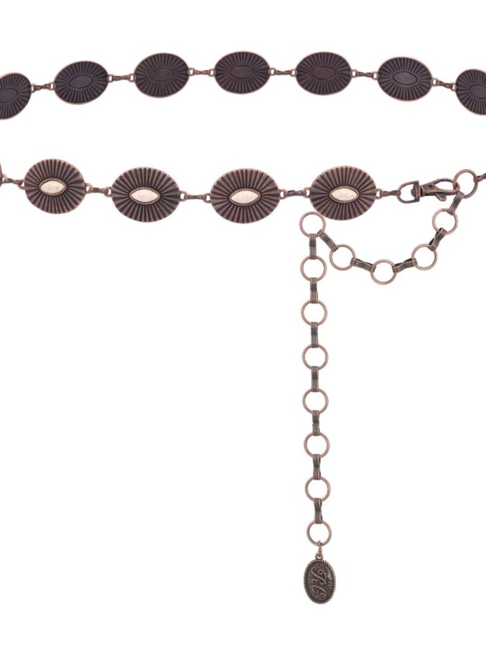 Rustic Couture's Turquoise Western Concho Chain Belt for Women